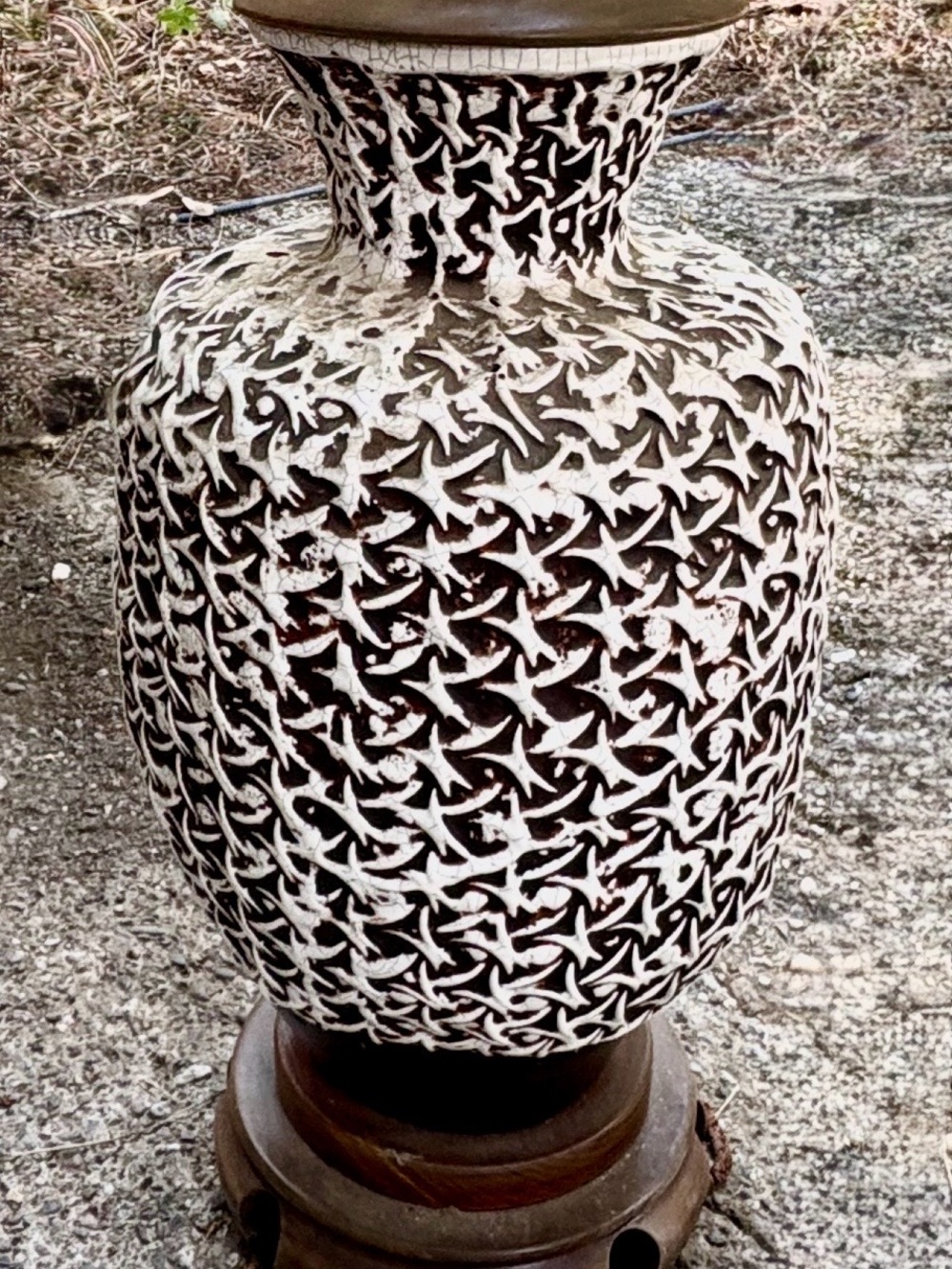 Handcrafted Two-Tone Ceramic Vase - White and Brown Decorative Home Art